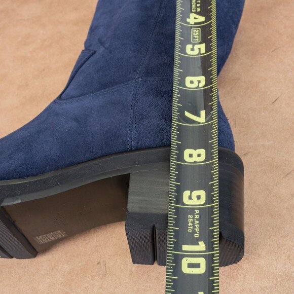Stuart Weitzman Women Boulevard Nice Blue Suede fashion Western Lug Boots sz 6 - Picture 8 of 8